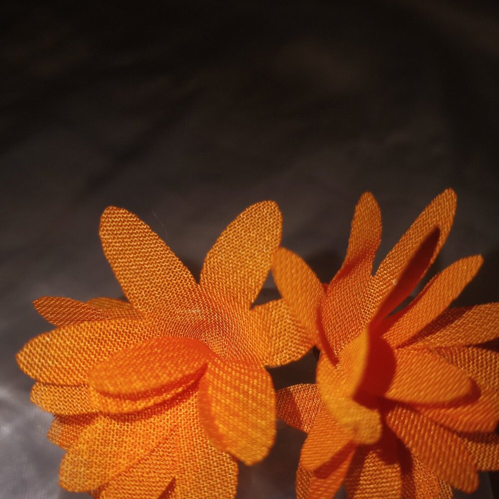 Orange Flower Earrings